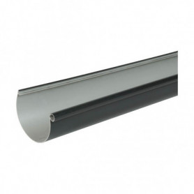 Gouttière demi-ronde PVC développé 25 cm gris 4 m INTERPLAST, 291851, Matériaux et Gros oeuvre