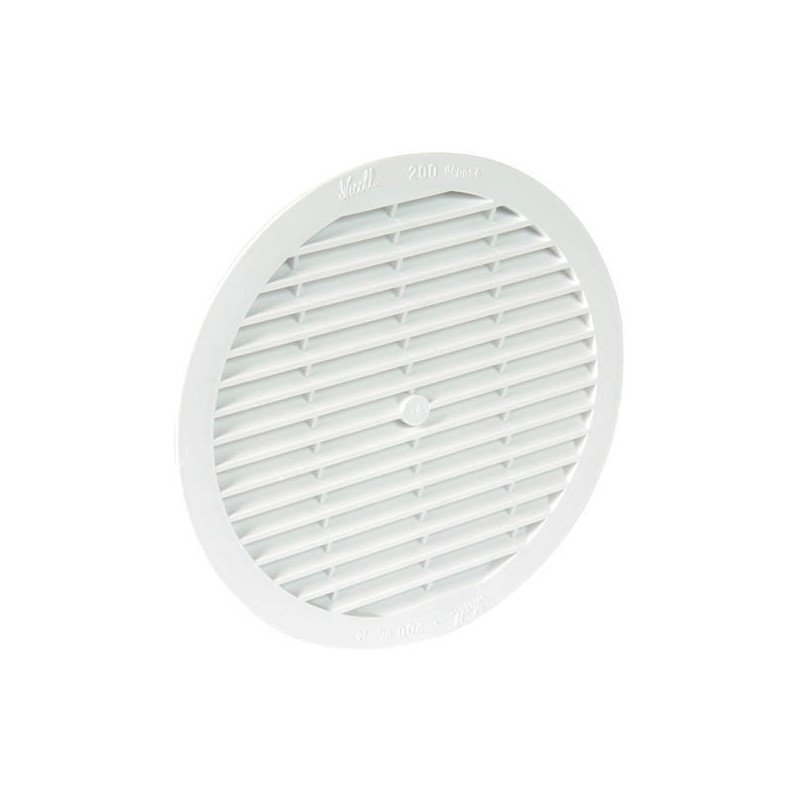 Grille ventilation ronde avec moustiquaire a coller reglable/non reglable -  plastique blanc - Quincaillerie Calédonienne